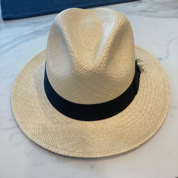 NWOT Goorin Bros Straw Hat with Black Ribbon and Feather in Pin - Picture 3 of 8